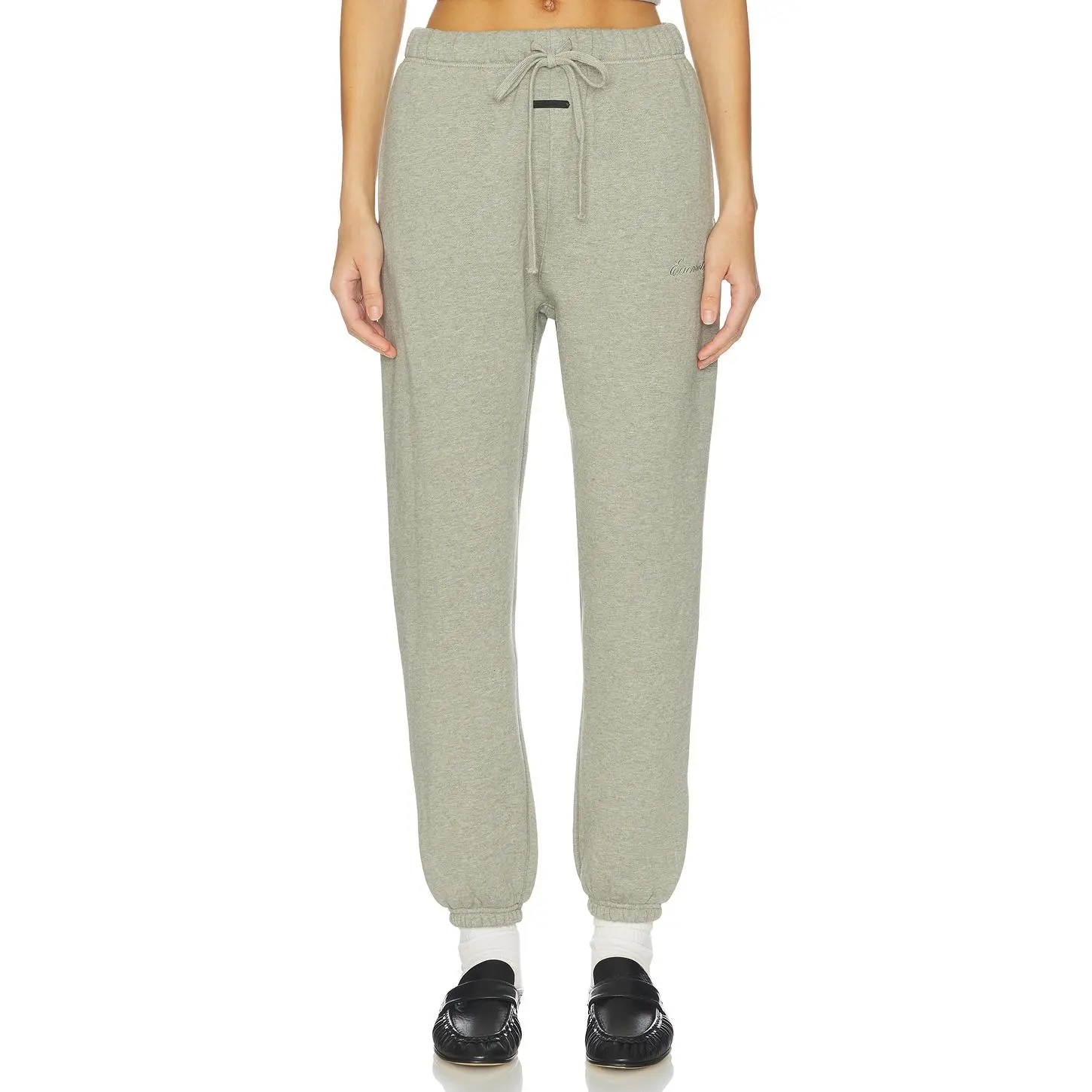Fear of God ESSENTIALS Signature Vintage Sweatpant in Concrete Heather & Dark Concrete Heather