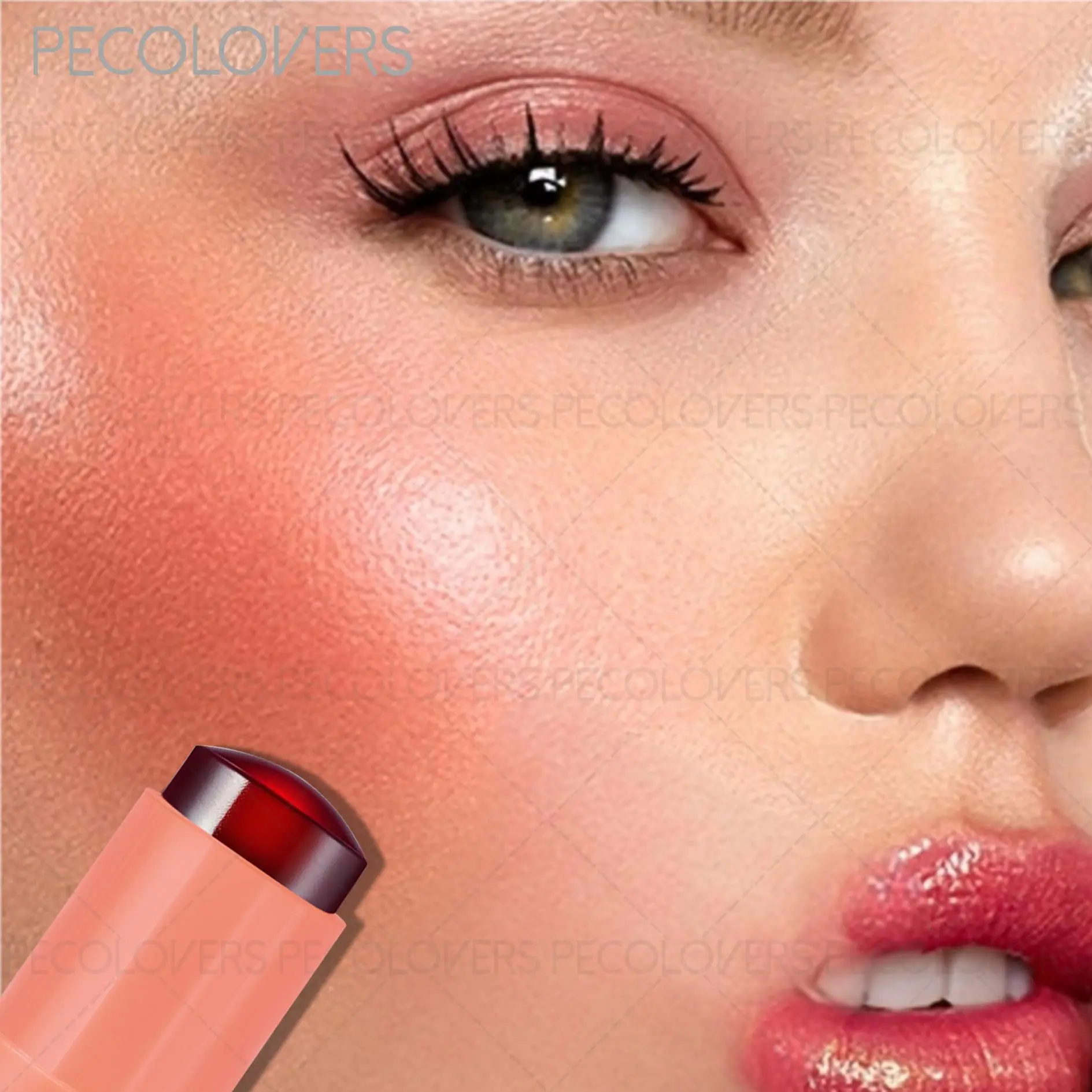 Dual Use Jelly Blush Stick,Waterproof, Lips & Cheeks,Brightening,Hydrating,Moisturizing Gloss Makeup Sticks, Cosmetics Products