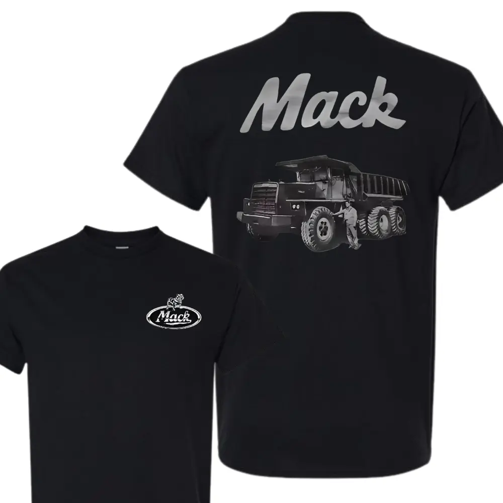 Classic Mack Truck T-Shirt, Vintage Industrial Graphic Tee, Soft Cotton Blend Shirt, Heavy Equipment Workwear Apparel for Men & Women, Rugged Trucker Gift IdeaTshirt,EverydayStyle, TrendyOutfit