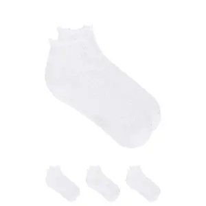 Stems 3-pack Pointelle Mid Crew Socks in White