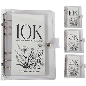 Money Saving Binder Cash Envelope System Savings Challenge Book 12 Month Planner Budget Organizer Loose Leaf Binder 25K 5K 10K Goal Tracker Financial Planner Debt Free Binder Savings Tracker Cash Stash Binder Money Management Tool