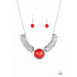 EGYPTIAN SPELL - ORANGE NECKLACE - PAPARAZZI -1774