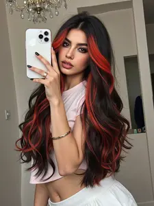 Synthetic Wig, Long Curly Hair 24 Inches, Women's Mechanically Attached Wave Wig for Any Occasion, Summer Festival Halloween Use, Synthetic Material Wigs