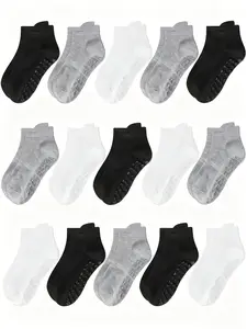 Anti-Slip Short Socks for Kids 0-7 Years, Soft Comfortable Breathable Pure Color Transparent Adhesive Socks