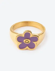 Lavender Smiley Flower Ring Lavender Smiley Flower Ring