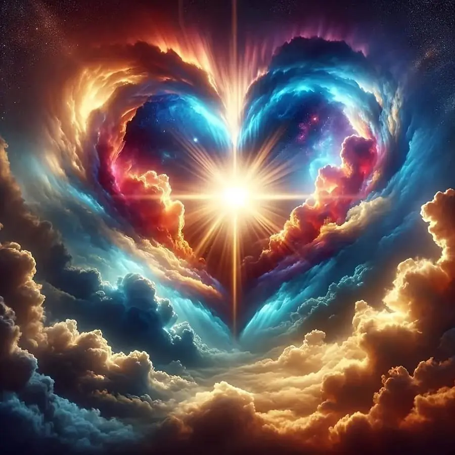 Heart & Clouds Pattern DIY Diamond Arts Colorful Painting Kit without Frame, Diamond Pattern Design, DIY 5D Diamond Arts Colorful Painting Kit, Wall Art Decor for Home, Diamond Painting Kits