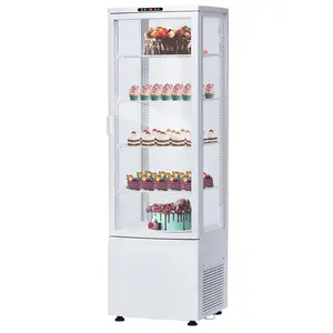 【GARVEE】238L/8.4 Cu. FT Commercial Cake Refrigerator Display Fridge, Single Door Double-Layered Glass Upright Refrigerator with LED for Bars Stores