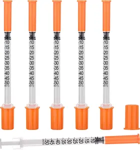 0.5ml 31G 1/4 Inch Syringe for Lab supplies, Liquid Measurement, Individually Wrapped, 100 Pack