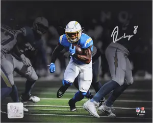 Omarion Hampton Los Angeles Chargers Autographed 8" x 10" Running Spotlight Photograph - Fanatics Authentic Certified