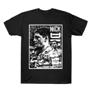 💪🖤🥊Nick Diaz Black And White Portrait Print T-Shirt - Fan Apparel