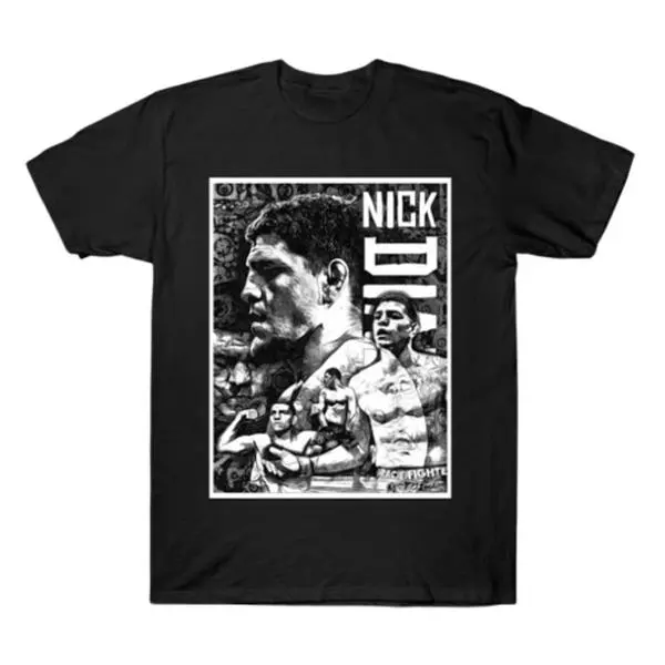 Nick Diaz Black And White Portrait Print T-Shirt - Fan Apparel