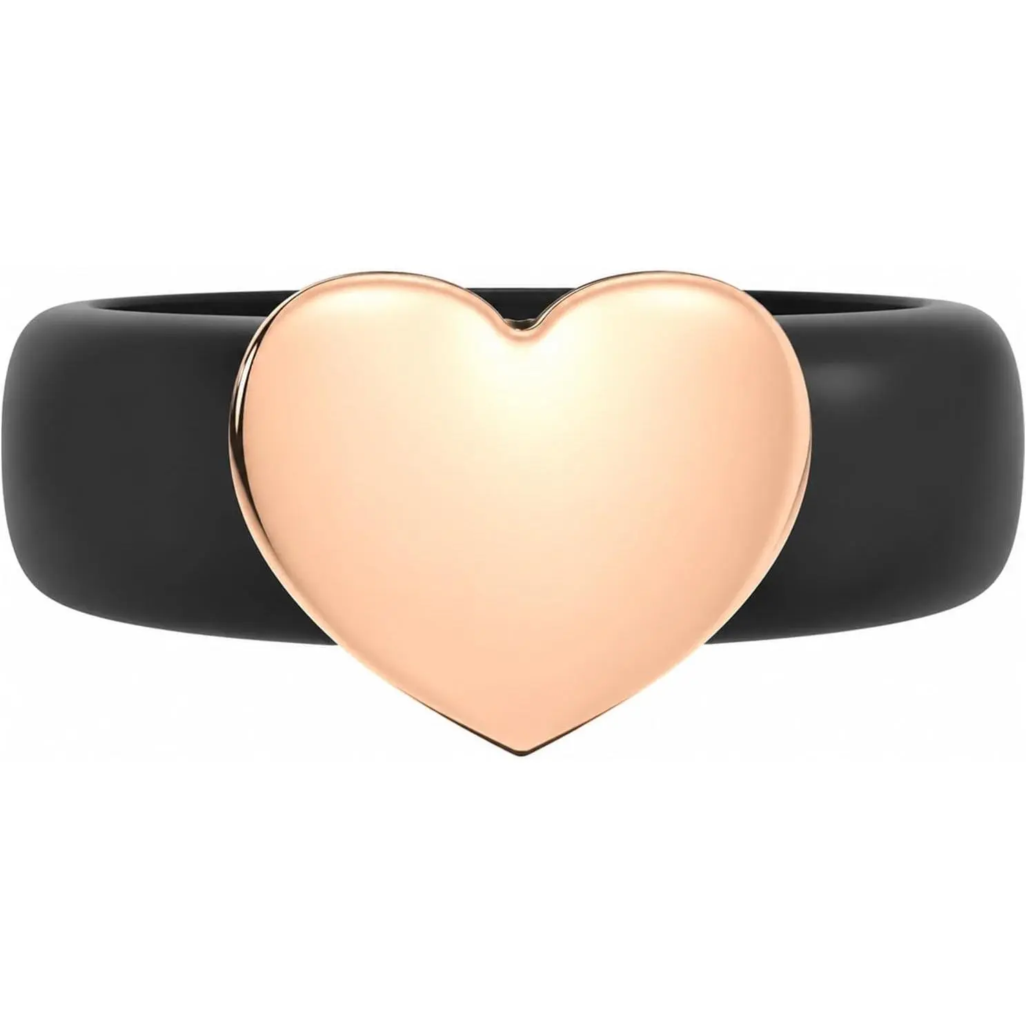 Rinfit Silicone Ring with Heart Stainless Steel