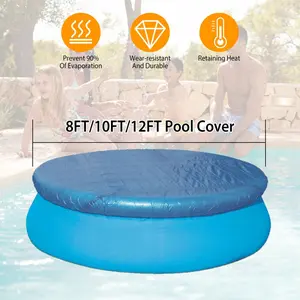 Outdoor Backyard Pool Cover UV Resistant Waterproof Protective Round Cover Fits 8FT,10FT,12FT,summervibes