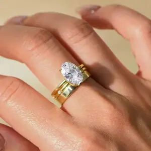 【#ZA103】(Zenobia)Lab Made Gemstone Fashion jewelry  Ring