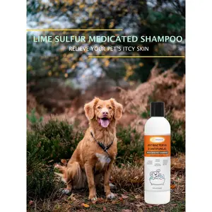 Lime Sulfur Pet Shampoo - Pet Care and Veterinary Solution for Itchy and Dry Skin - Safe for Dog;  Cat;  Puppy;  Kitten;  Horse