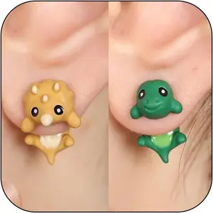 2Pairs Dinosaur Earrings Cute Animal Bite Earrings Dinosaur Earrings Cute Dino Earrings Funny Pet Jewelry Gifts for Animal Lovers