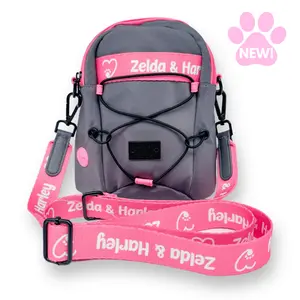 Dog Mom Bag - Grey and Pink
