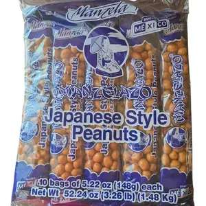 Manzela Japanese Style Peanuts 10 Bags of 5.22 oz (148g) - Sweet Snack Manzela Japanese Style Peanuts 10 Bags of 5.22 oz (148g) - Sweet Snack