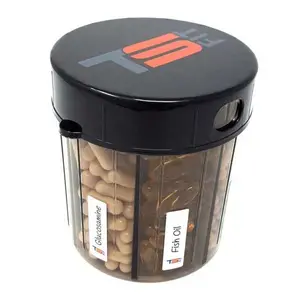 Healthcare 7-Compartment Pill Organizer Dispenser with Labels for Monster Supplement Medication Storage