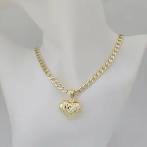 Cadena #248 6mm y dije #282 corazon reversible Gold plated