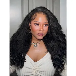 3 In 1 Drawstring Half Kinky Straight Wig Human Hair Glueless Install Half Wig With Spiral Curly Full Ends Flip Over For Beginner Ponytail Headband Human Hair 18 Inch