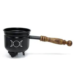 Triple Moon Smudge Pot Burner with Handle
