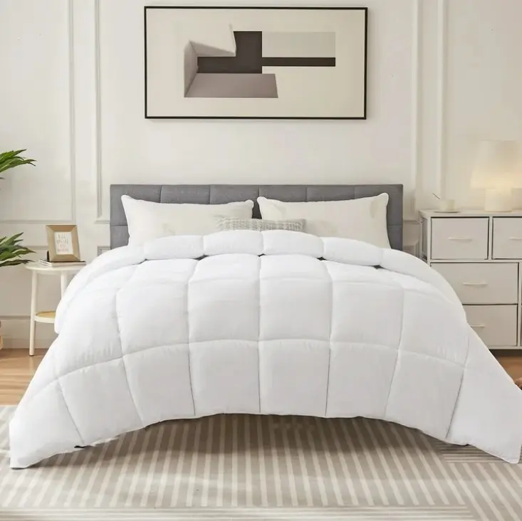 Cozy Comfort Lightweight Duvet Insert Comforters Queen Size, Down Alternative Comforters Hotel Blanket with Corner Tabs, 88" x 88", White