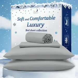 4-Piece Bed Sheet Set with 14-Inch Deep Pocket - Soft Luxury Bedding Including Flat Sheet, Fitted Sheet, and 2 Pillowcases, Queen Size Sheet Set Breathable Sheets Queen Size Gift