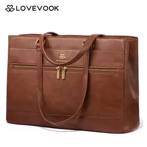 【NEW IN】LOVEVOOK Laptop Bag for Women,15.6 Inch Vintage Work Tote Bags for Women,Leather Teacher Bag,Large Handbag Computer Briefcase