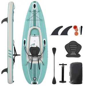 2-Person Inflatable Kayak, Drop-Stitch Floor Lightweight Portable Kayak, Durable for Fishing, Touring & Recreational Paddling