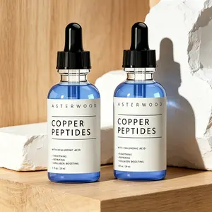 GHK-Cu Copper Peptide Serum Infused with Hyaluronic Acid, Fragrance-Free Anti-Aging Care, Moisturize, Lift Skin & Reduce Wrinkles for Every Skin