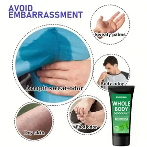 Unisex Peppermint Body Deodorant, Body Care, Perfect for Sweaty People, Natural Freshness, Portable and Reusable, Pleasant Scent, Single Item