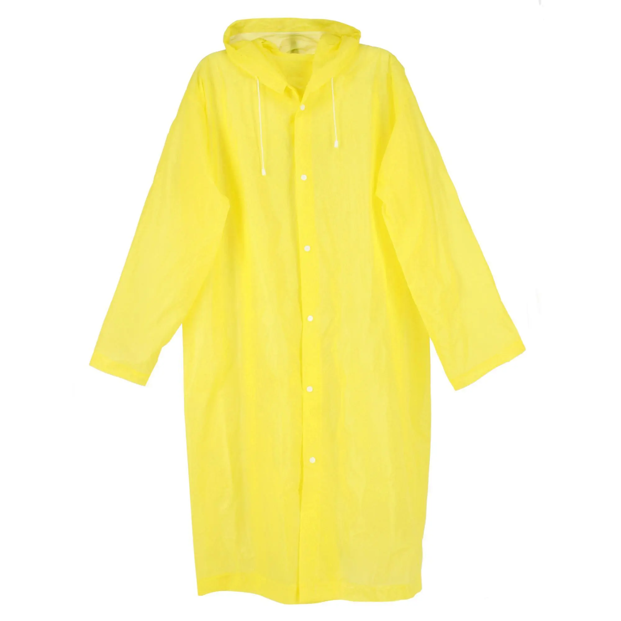 CTM Adult Yellow One Size Hooded Rain Coat Reusable PEVA by 888, Rain Jackets