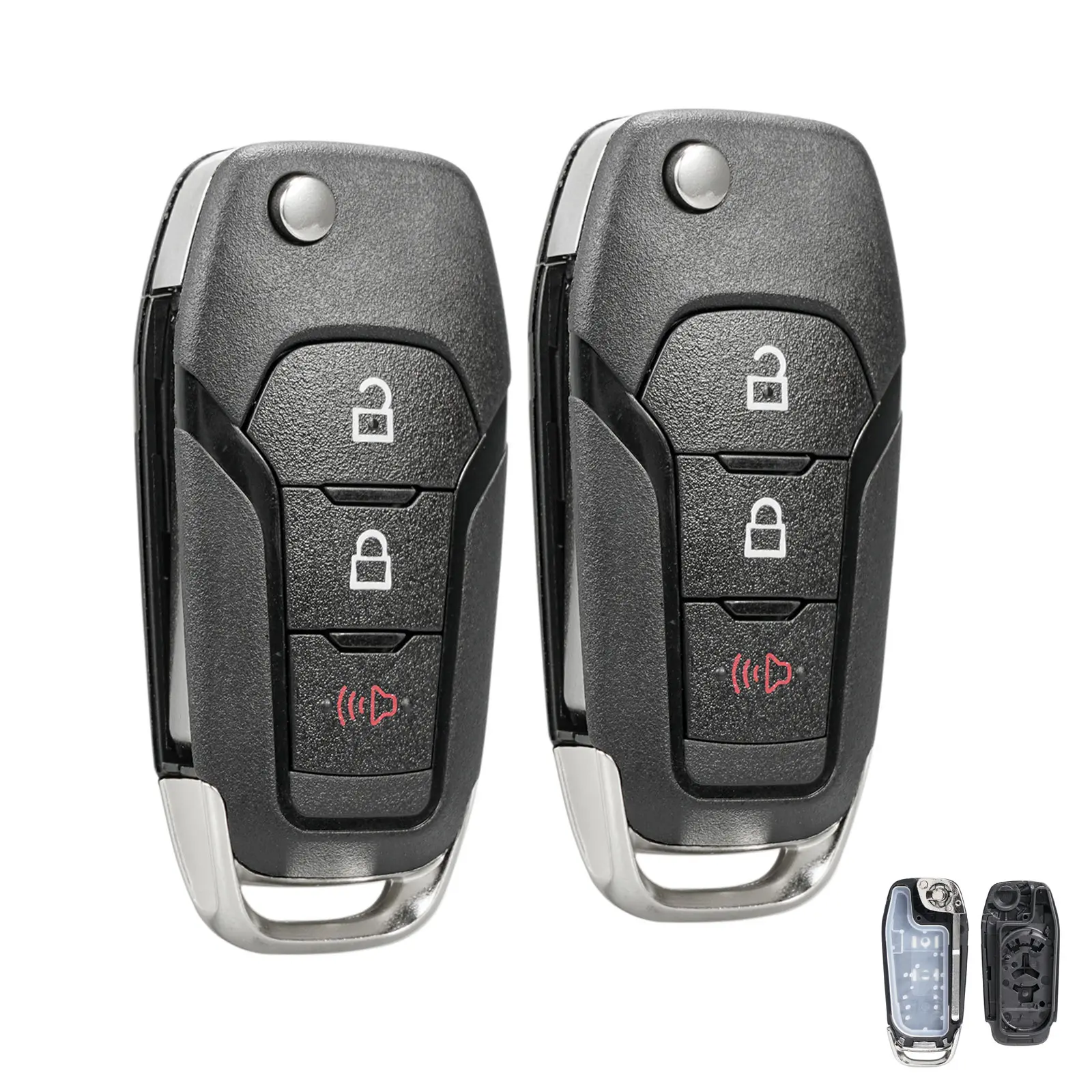 2x For Ford F-150 F-250 F-350 Flip Remote Car Key Fob Shell Case Cover 2015 2016 2017 2018 2019 2020 Fit N5F-A08TDA, Key Fob Protector, Car Key Accessories