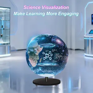 P1.9 LED Spherical Screen, 600nits Indoor Spherical Advertising LED Screen, 384Hz Refresh Rate Indoor LED 360 Degree Ball, 360° Viewing Angle, Synchronous Control