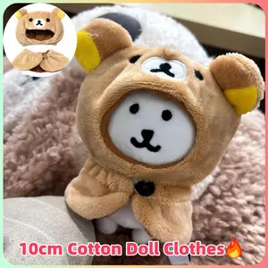 2026 New Rilakkuma Cute 10cm Cotton Doll Clothes Plush Cape Headgear Set Plush Doll Decoration Clothes Accessory Hot Selling