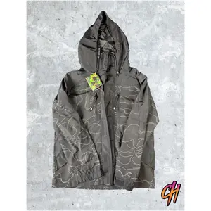 BAPE Text Code Camo Hooded Black Jacket Size Medium