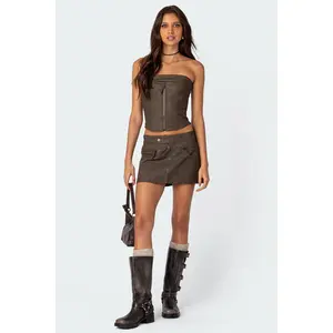 Ziva Faux Leather Mini Skirt