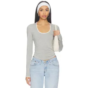 The Line by K Nero Top in Heather Grey