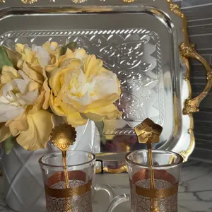 Luxury Flower-Shaped Carved Coffee Spoon, 8 Counts Set Stainless Steel Dessert Spoons, Tea Spoons, Household Ice Cream Honey Spoons For Kitchen Dining Room Canteen, Summer Gift