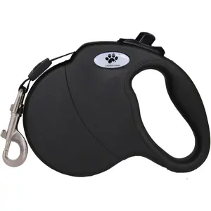 16 ft Retractable Dog Leash for Large Dogs up to 110 lbs,Tangle-Free Nylon Tape,Black Dan L