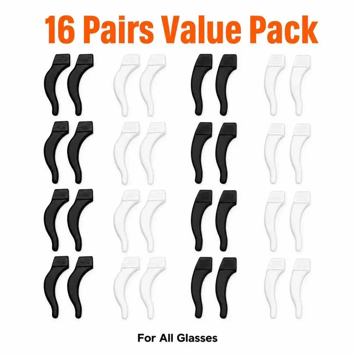 16-Pair Silicone Glasses Ear Grips, Non-Slip Eyeglass Retainers for Party Gifts, Home Supplies Use