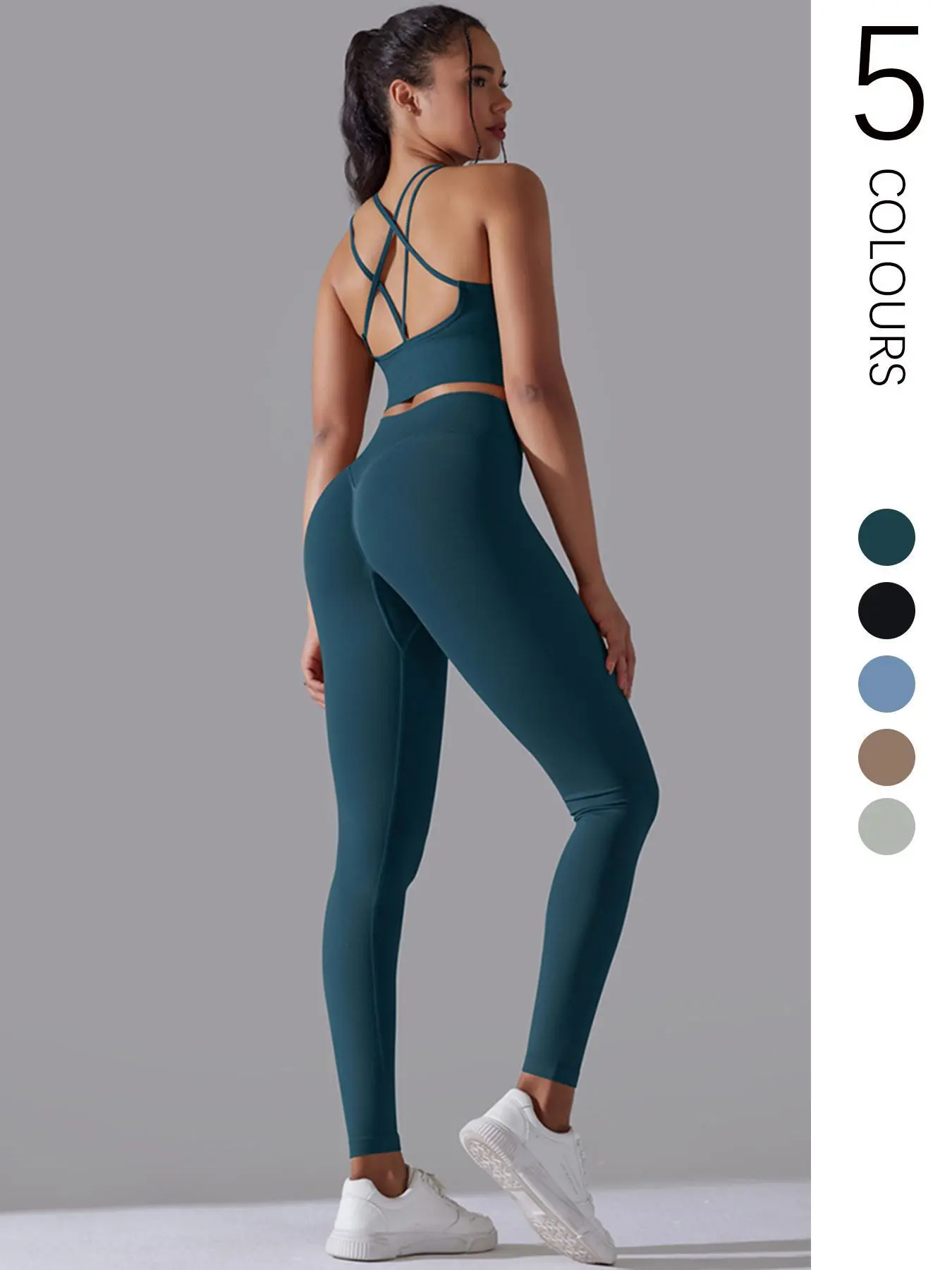 Women's Sports Bra & High Waist Leggings Tracksuit Set, Breathable Yoga Set, Ladies Sportswear for Indoor Outdoor Wear, Yoga Clothes Set, Exercise Clothing Set, Sporty Set