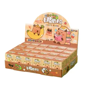 New Kapibara 24 Box Figure Keychain Blind Bag Toy, Cartoon River Turtle Figurine Small Ornament, Collectible Dolls & Playsets