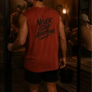 Raw Edition Never Stop Adapting Muscle Tank | Men's Lightweight Sleeveless Shirt | Gym Tank Top | Workout Apparel | Fitness Clothing