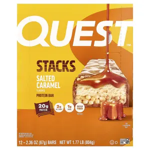 Quest Nutrition Stacks, Protein Bar, Salted Caramel, 12 Bars, 2.36 oz (67 g) Each