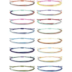 Adjustable String Bracelets for Women Men Beach Friendship Bracelet Set Summer  Wave Surfer Cord Bracelets Colorful Boho  Vacation Party Favors Gifts