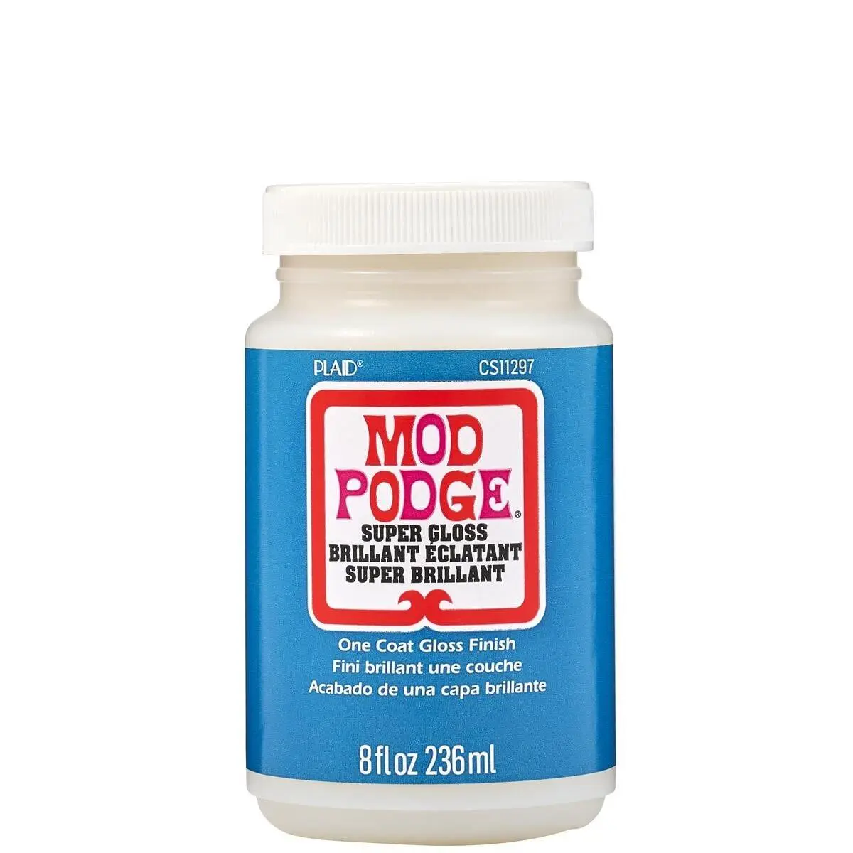 Mod Podge® Super High-Gloss Decoupage Glue - Convenient, Easy Cleanup Adhesive for Arts and Crafts, Preserves Beauty on Multiple Surfaces, 8 oz (236 ml) Tin - CS11297