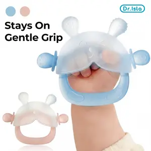 Dr.Isla No-Drop Baby Teether, Soothe Crying Baby, Stop Dirty Finger Sucking, Calm Fussy Infants, Anti-Dust Frosted Silicone, Pet Hair Proof, 3M+, Soothes Gums, Food Grade BPA Free, Standing Base, Bunny Buddy, Storage Case, Clean & Safe #summervibes summer