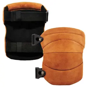 212 MAIN ProFlex Genuine Leather Knee Pads - Brown, Wide, Heat Resistant, Adjustable Size, Strap Fastening for Volleyball Sports & Outdoor Activities